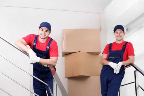 Removal team handling a Kensington home move near period buildings