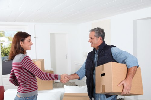 Commercial office removals in Kensington with equipment and desks